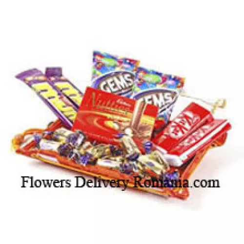 Geschenkverpackte verschiedene Schokoladen (Dieses Produkt muss mit den Blumen geliefert werden)